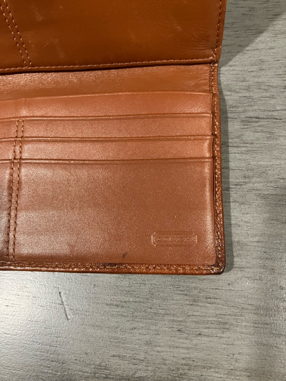 Coach Signature Canvas Wallet with brown leather trim Trim - Picture 9 of 10